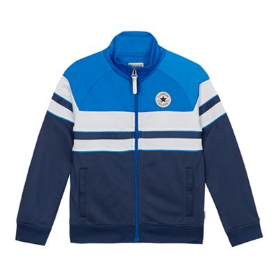 Boys' blue colour block track jacket